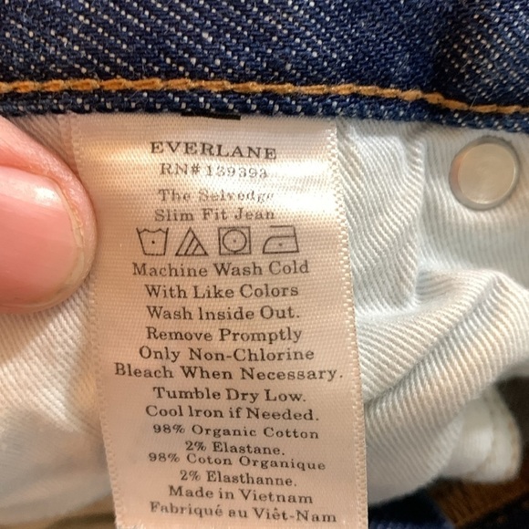 Everlane “The Selvedge Slim Fit” Medium Wash Jeans size 31x30 - Picture 9 of 10